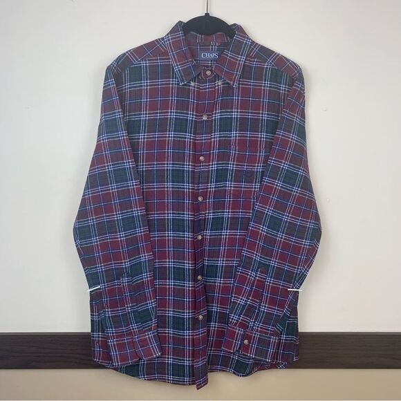 Chaps men’s plaid button down long sleeve shirt size medium - Picture 1 of 7